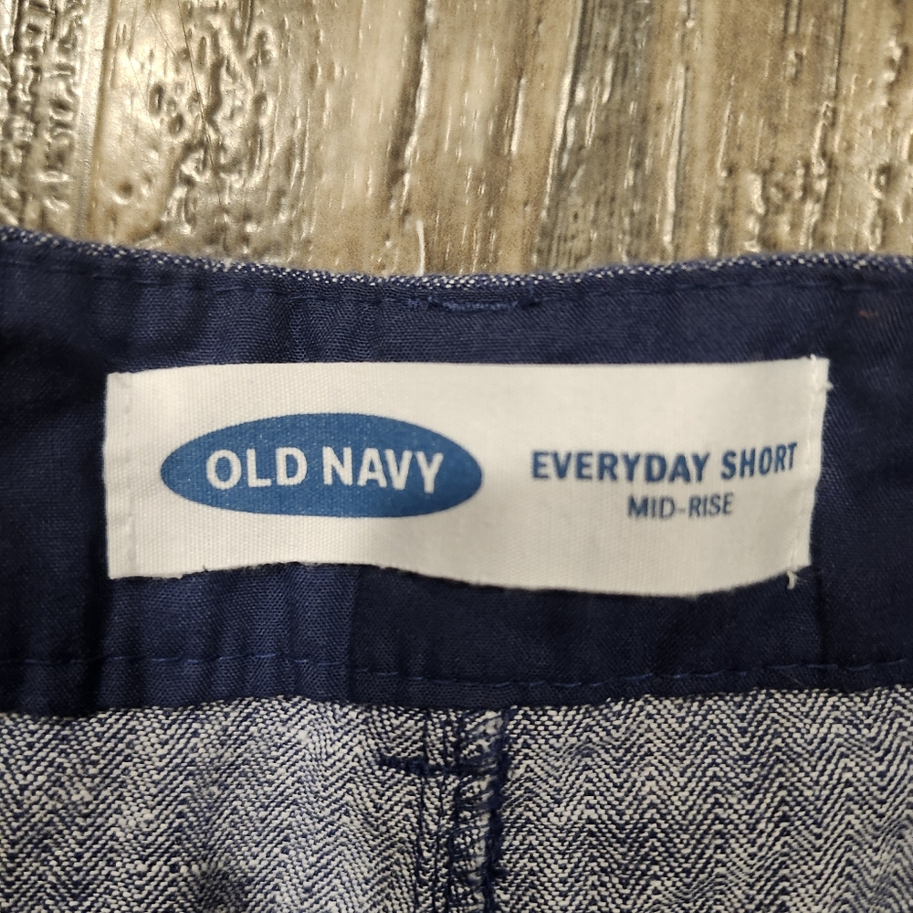 Old Navy Everyday Shorts | Women’s 10 | Blue Chambray Linen Blend - Picture 6 of 7